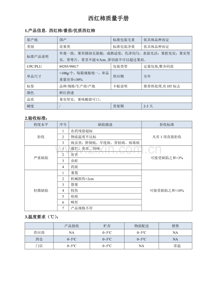 18quality-manual-Tomato西红柿质量手册验收标准.doc_第1页