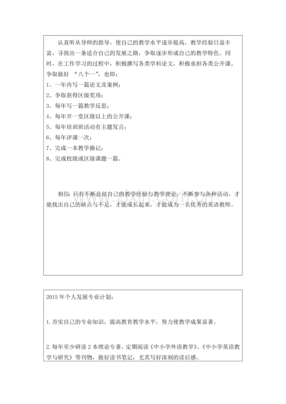 教师个人专业发展规划和年度发展培训计划.docx_第2页