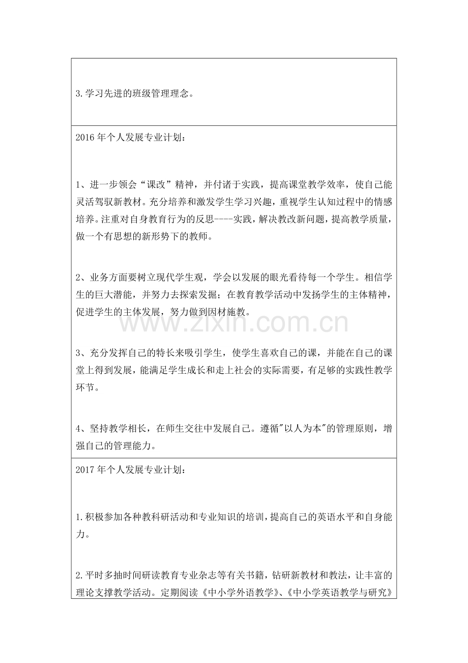 教师个人专业发展规划和年度发展培训计划.docx_第3页