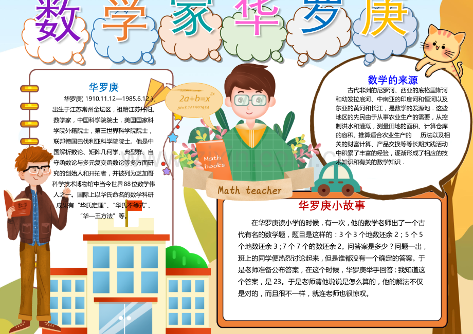 数学小报数学手抄报数学家的故事手抄报.docx_第1页