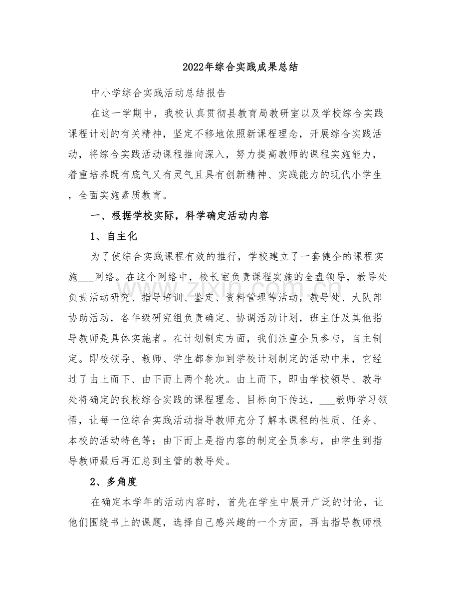 2022年综合实践成果总结.doc_第1页