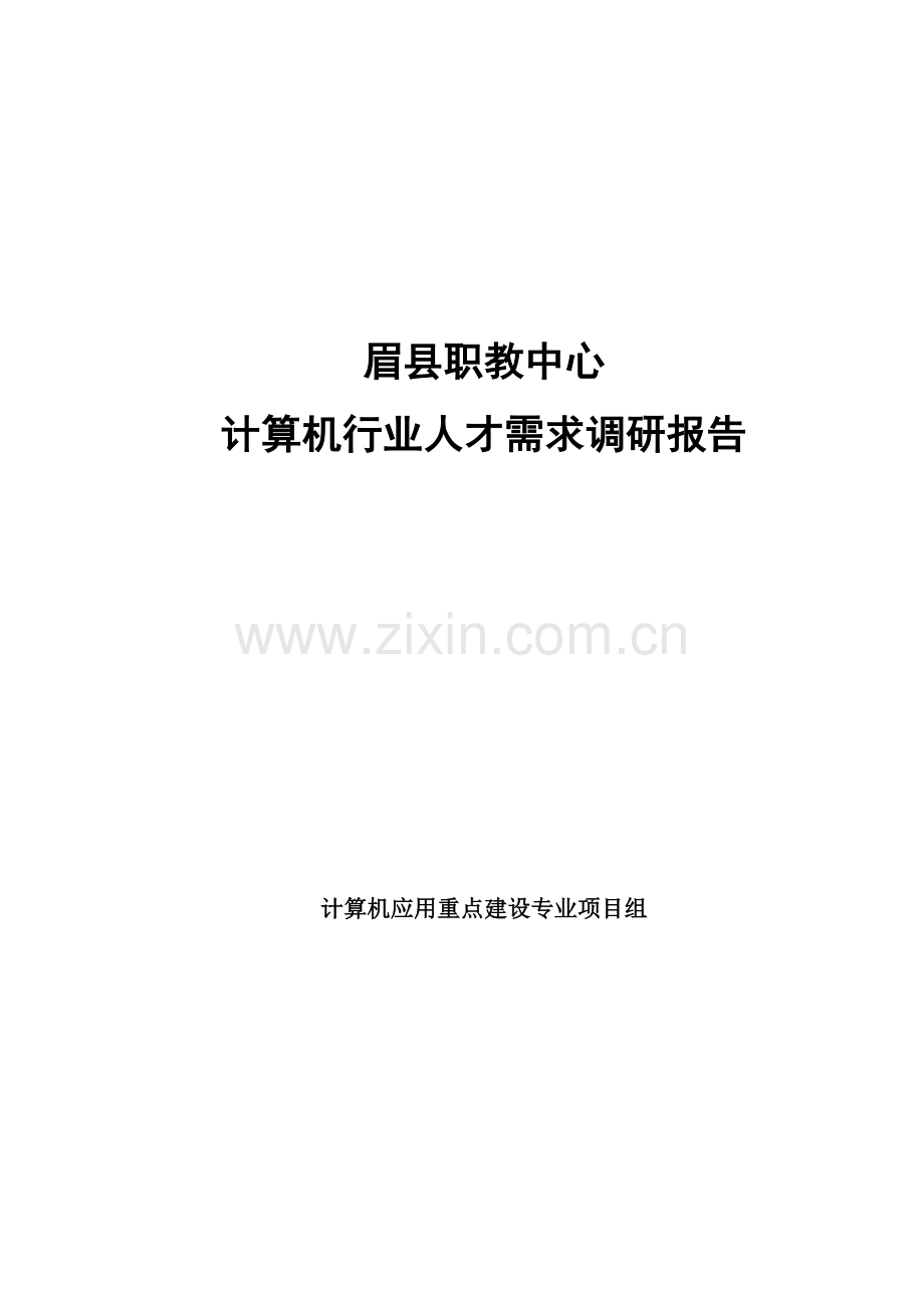 计算机行业发展与人才需求调研报告.doc_第1页