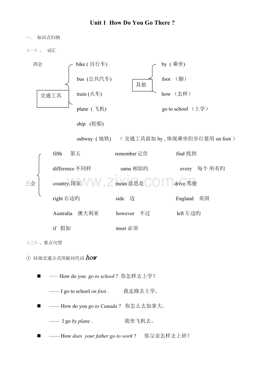 2023年PEP小学英语六年级上册知识点总结.doc_第1页