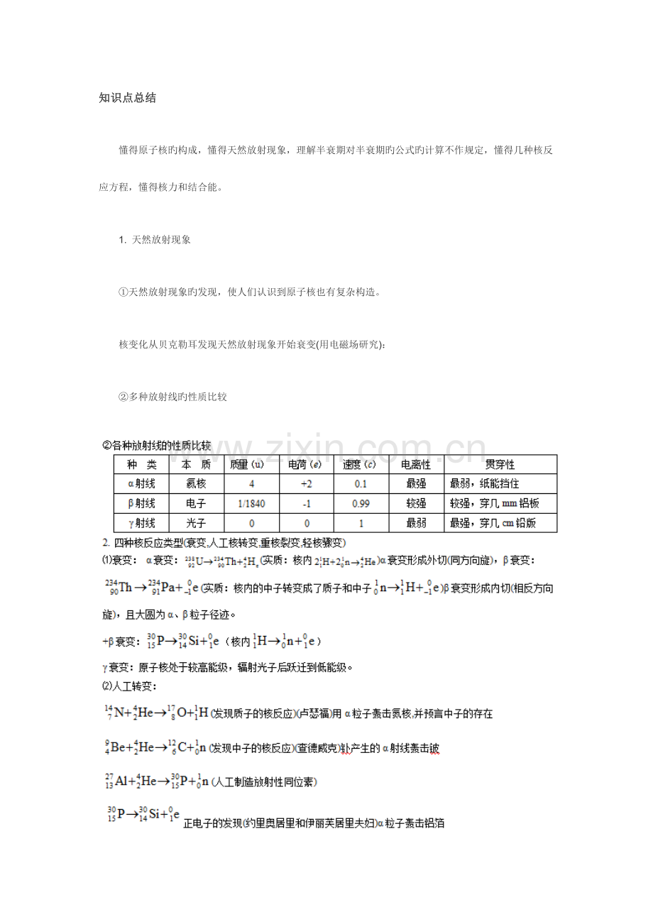 2023年原子核知识点总结.doc_第1页