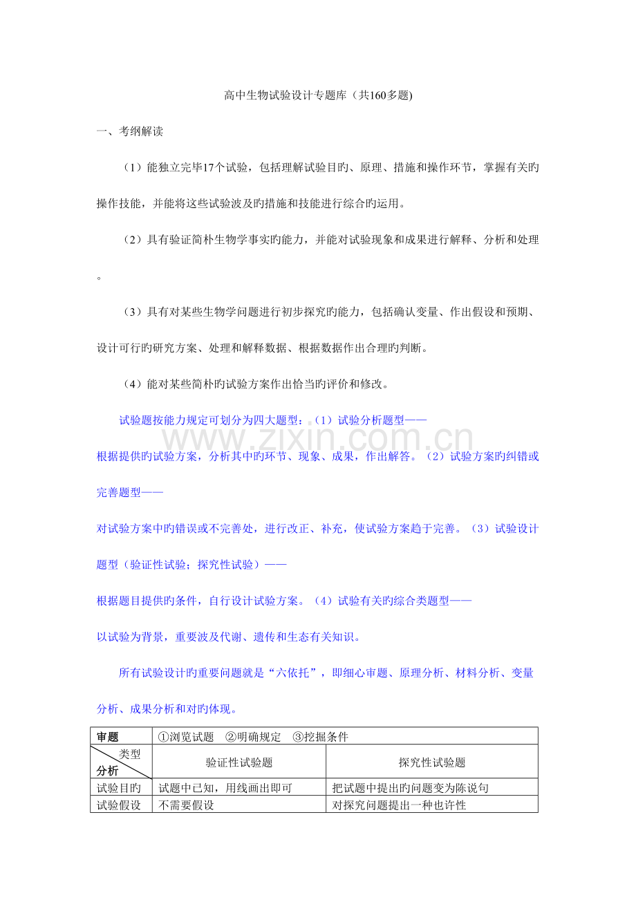 2023年高中生物实验设计专题库(共160多题).doc_第1页