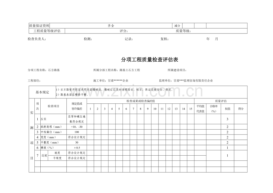 桥梁工程公路工程水利工程质量检验评定表.doc_第2页