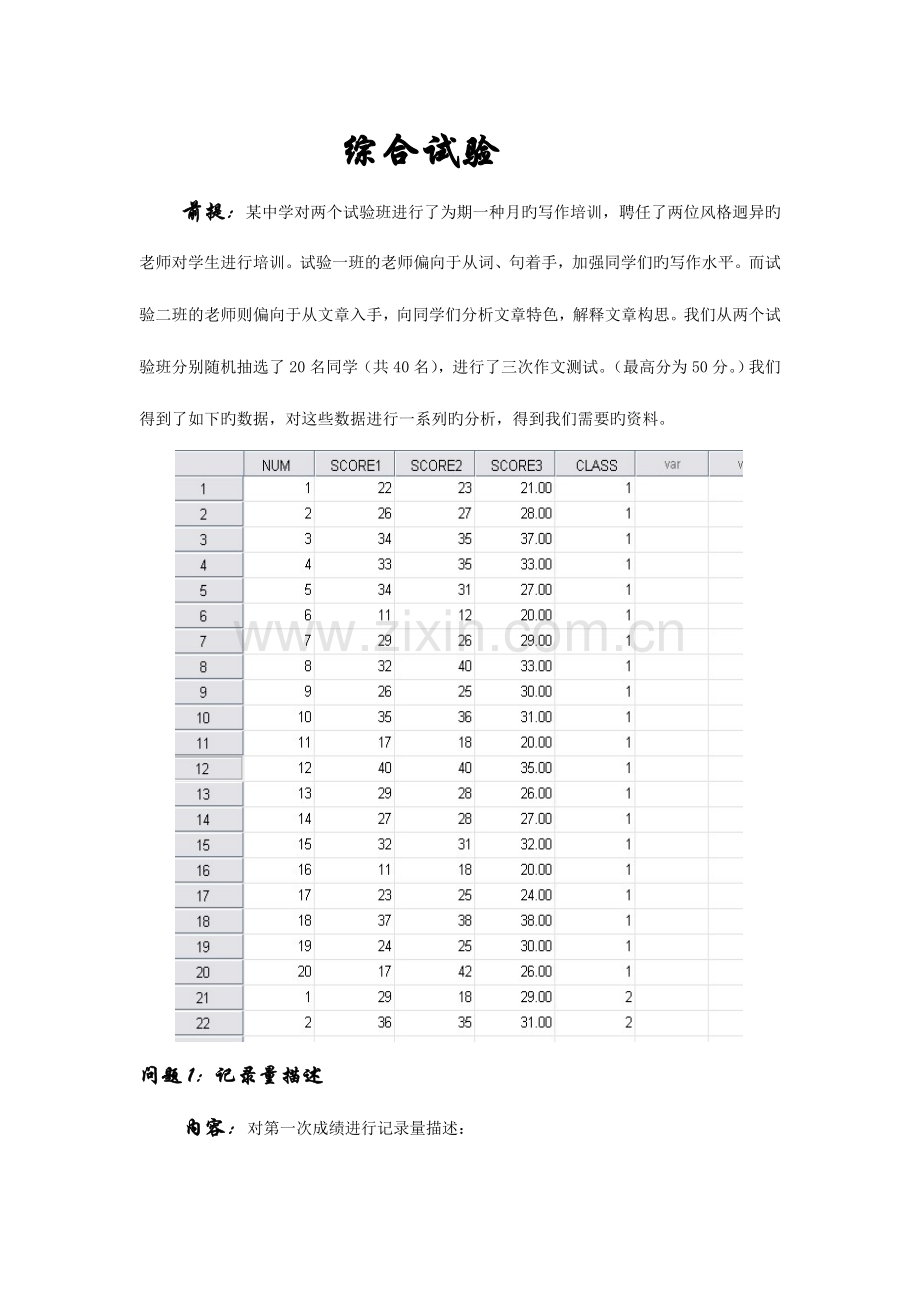 2023年SPSS综合实验报告.doc_第1页