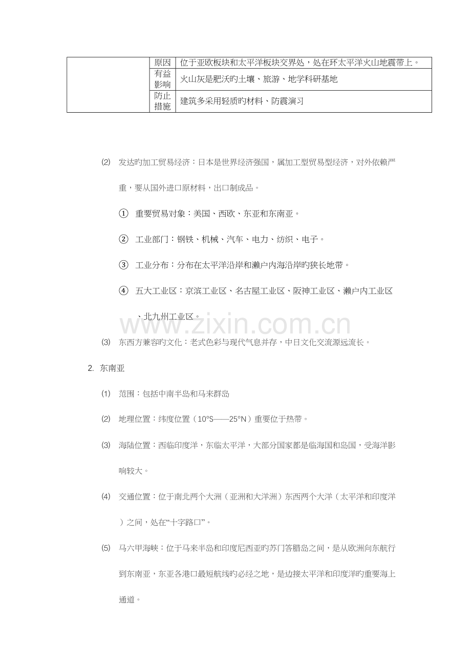 2023年人教版七年级下册地理知识点总结.docx_第3页