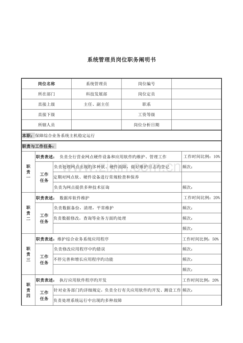 2023年科技发展部系统管理员岗位职责.doc_第1页