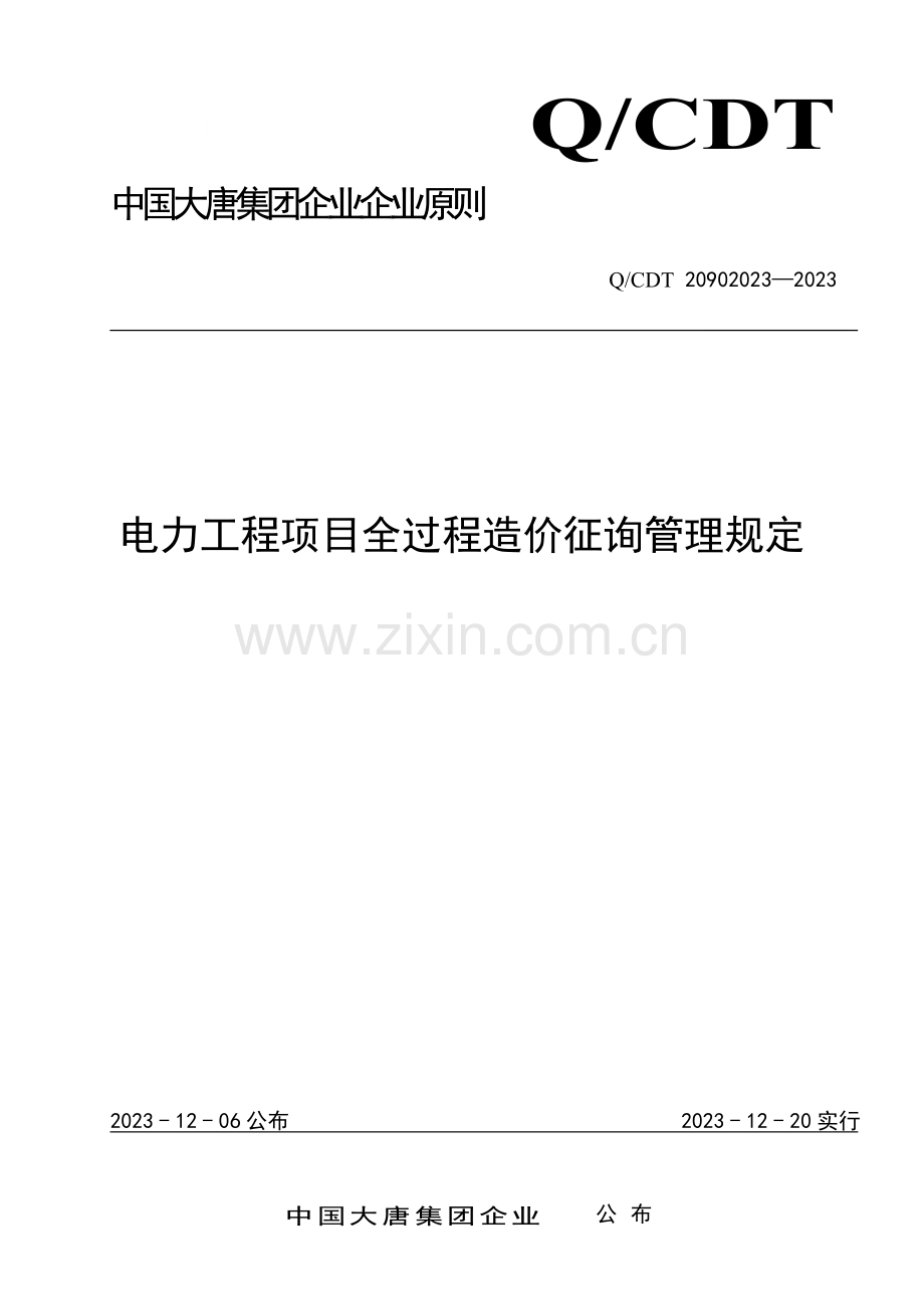 电力工程项目全过程造价咨询管理规定.doc_第1页