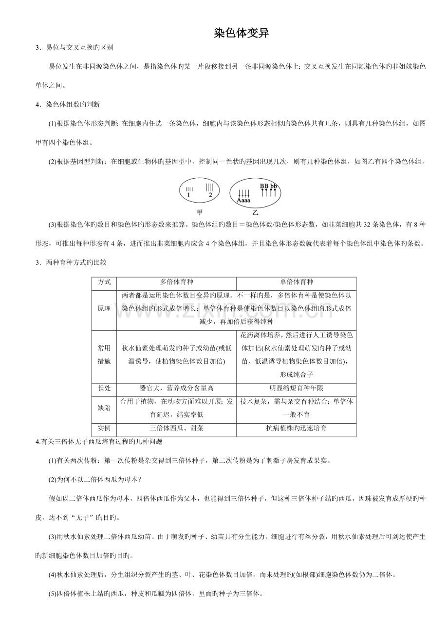 2023年染色体变异知识点总结r.doc_第1页