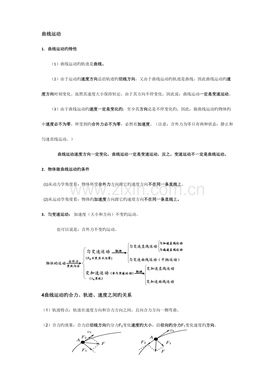 2023年曲线运动万有引力定律知识点总结.doc_第1页