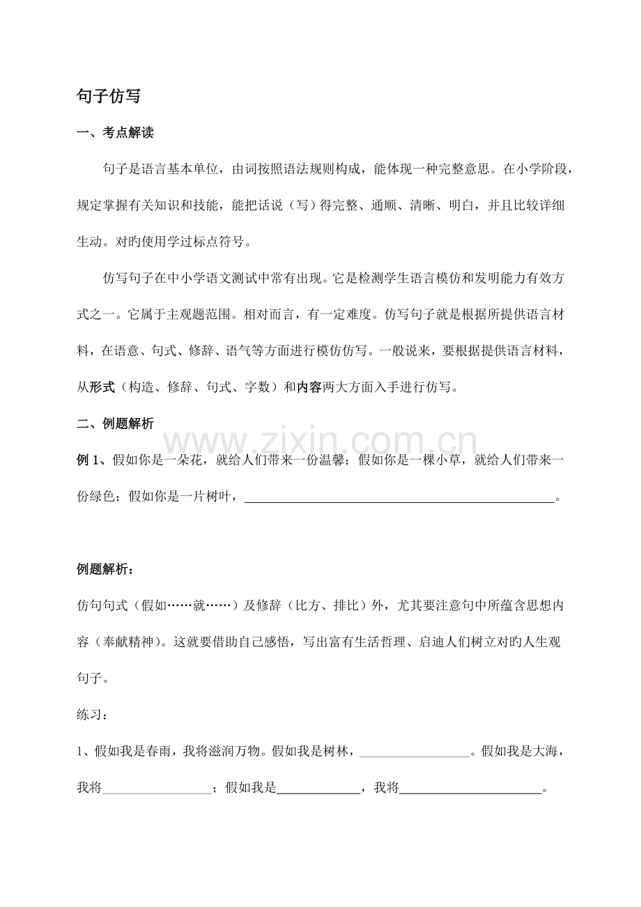 2023年小升初语文句子仿写的课件.doc_第1页