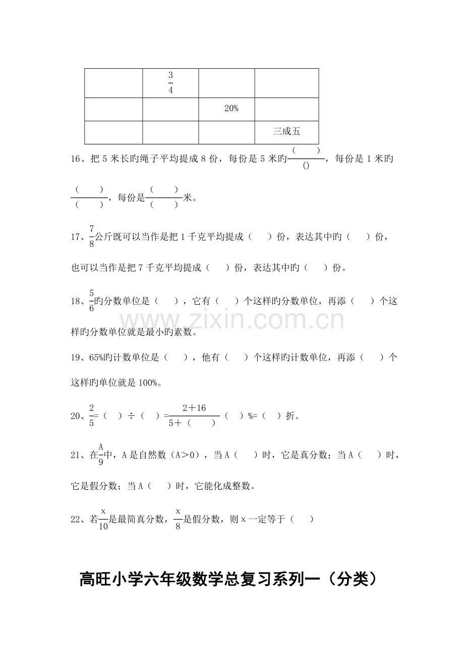 2023年小学六年级数学总复习题库分类.doc_第3页