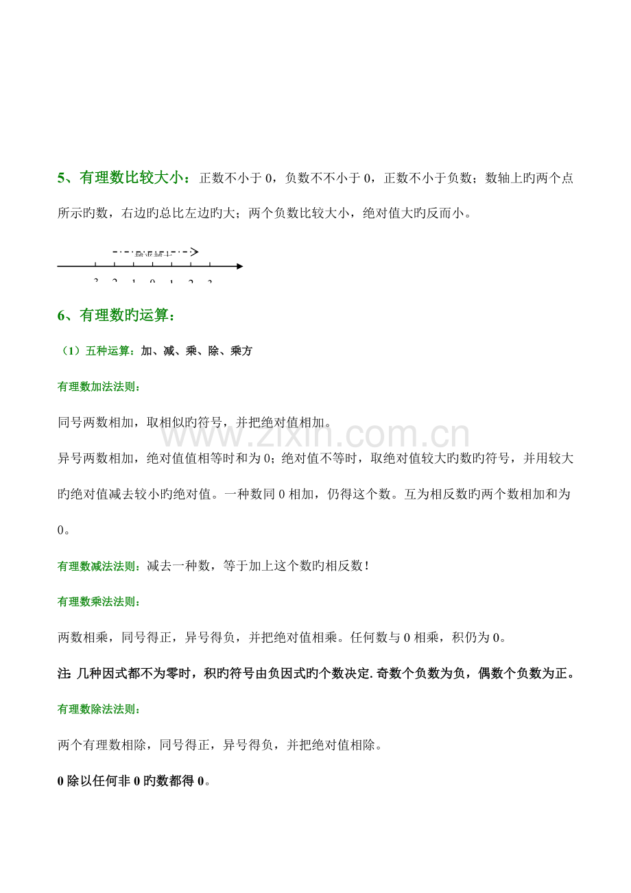 2023年新北师大版七年级上册有理数运算数学知识点总结.doc_第2页