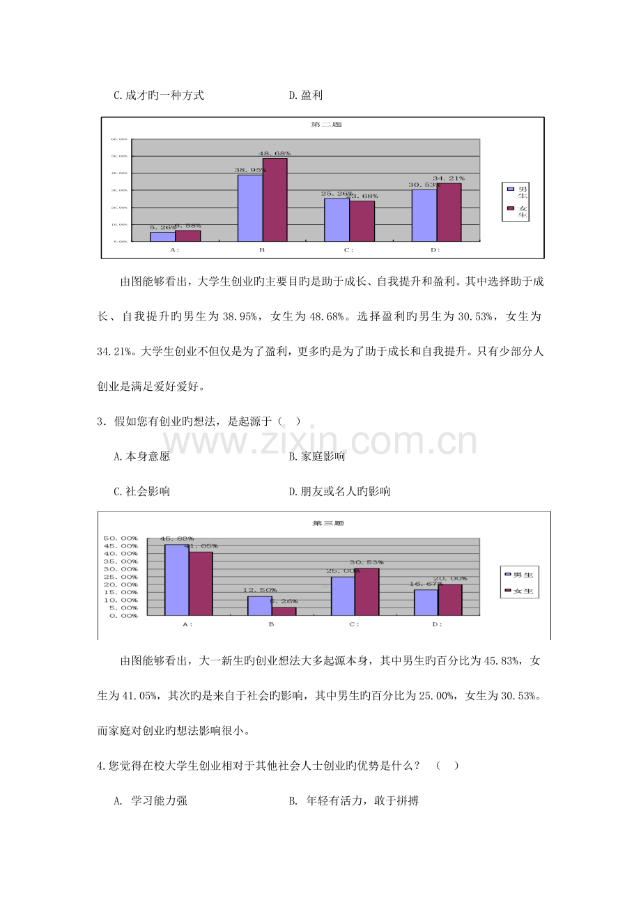 在校大学生创业认知意识问卷调查报告.doc_第2页