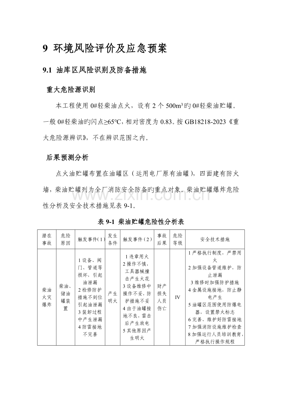 2023年火电厂环境风险评价及应急预案.doc_第1页