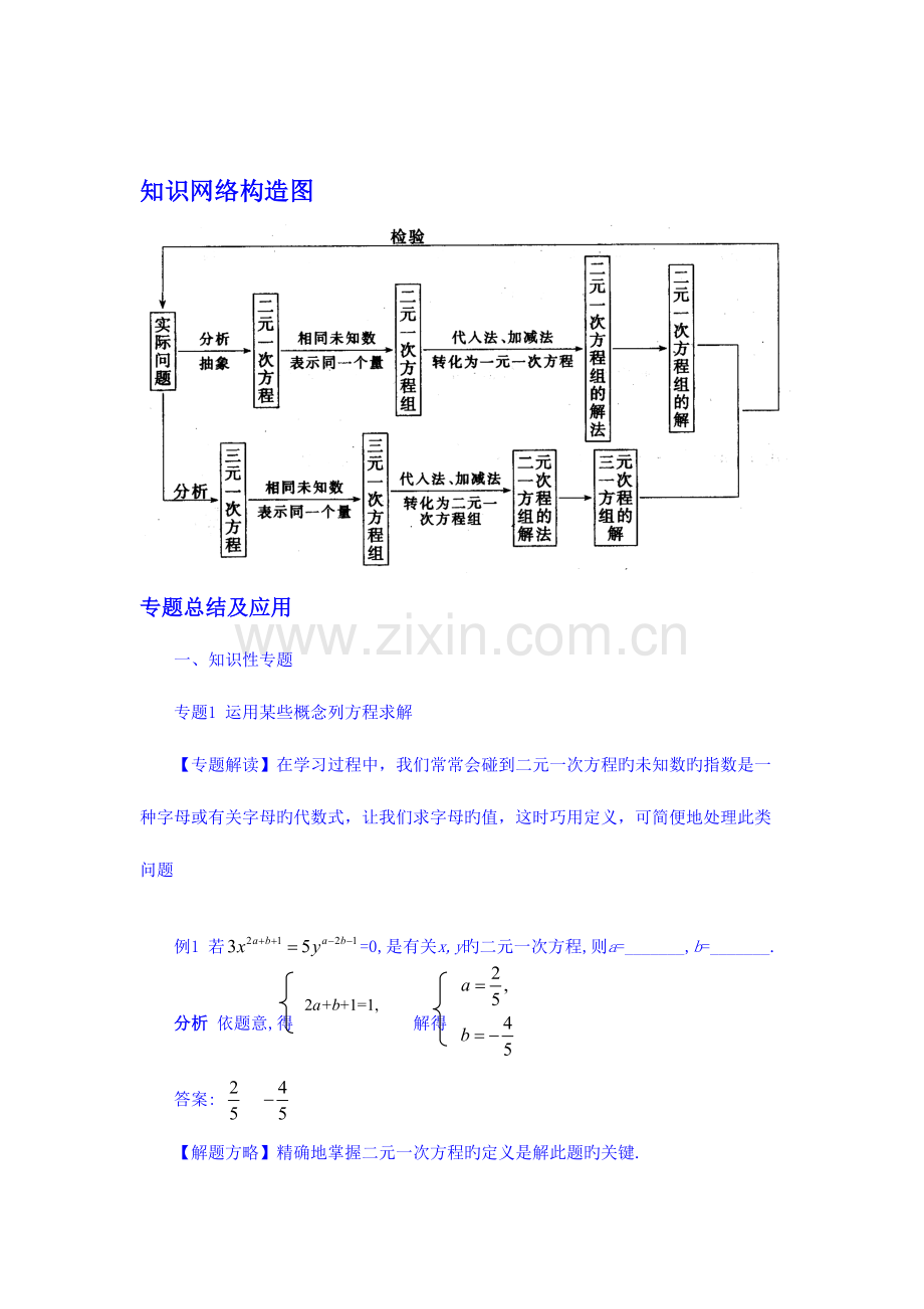 2023年数学中考第一轮单元讲义含中考真题二元一次方程组.doc_第3页