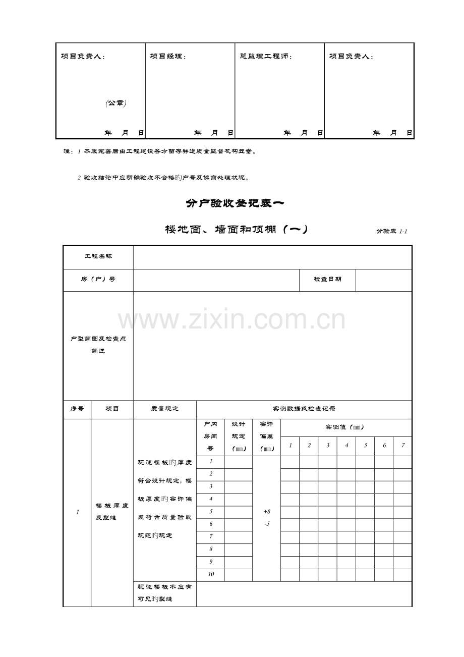 重庆市住宅工程分户验收表及记录表.doc_第3页