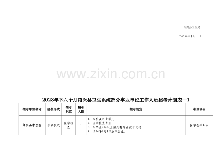 2023年绍兴县卫生系统招考部分事业单位工作人员人才派遣公.doc_第2页