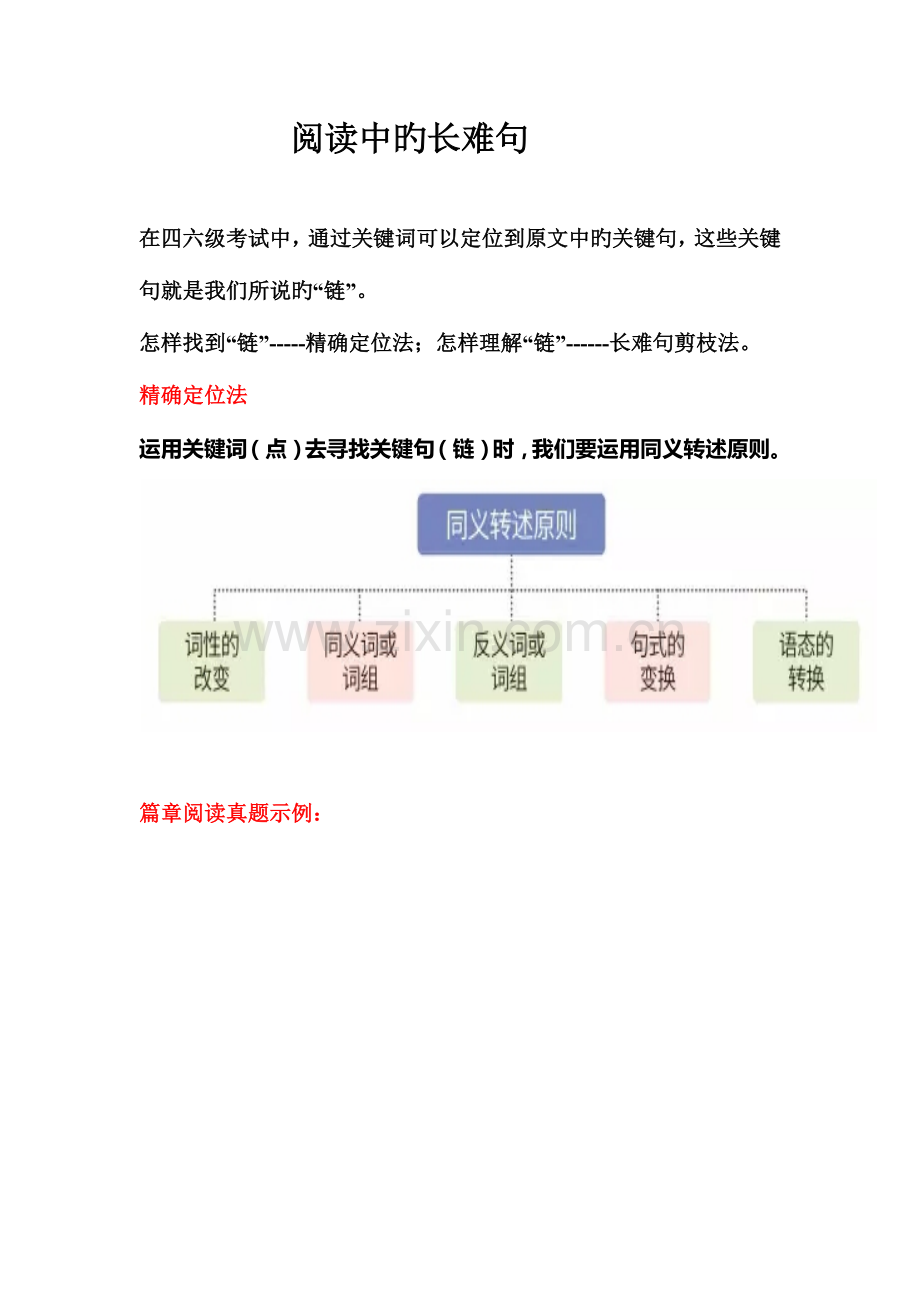 2023年大学英语四六级考试阅读中的长难句.docx_第1页