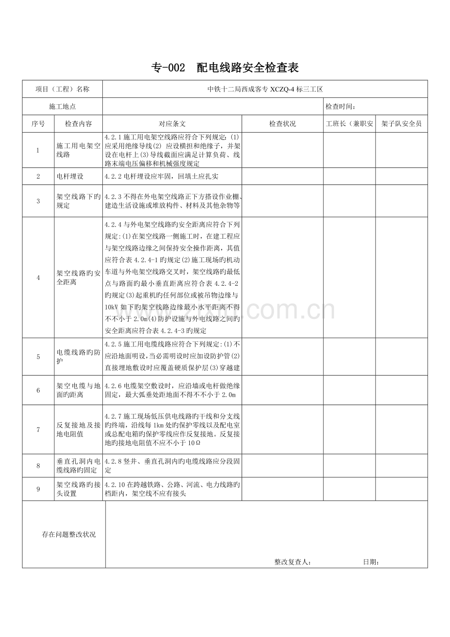 铁路工程基本作业施工安全技术规程卡控表.doc_第3页