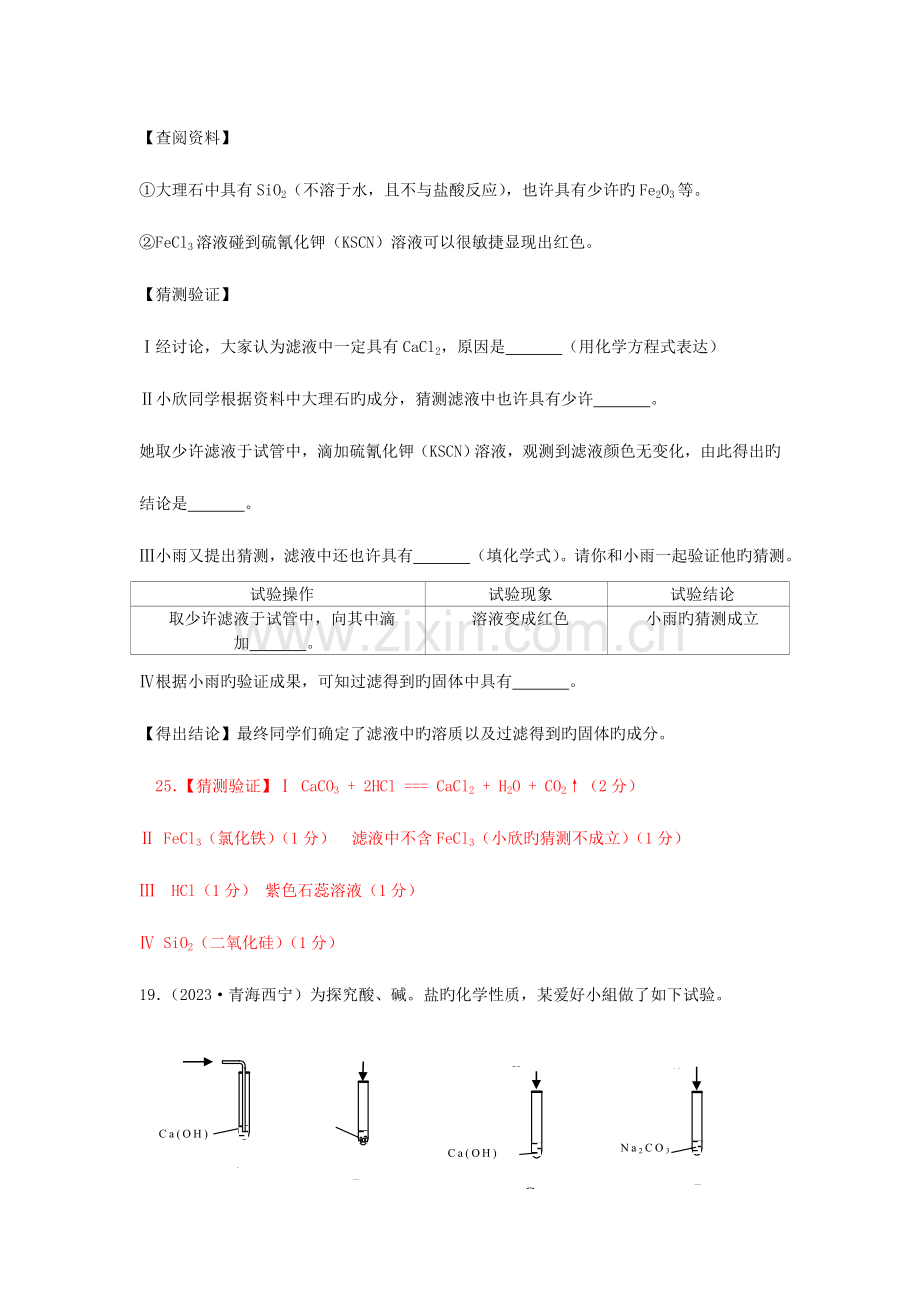 2023年中考化学真题分类汇编专题科学探究题含答案.doc_第3页