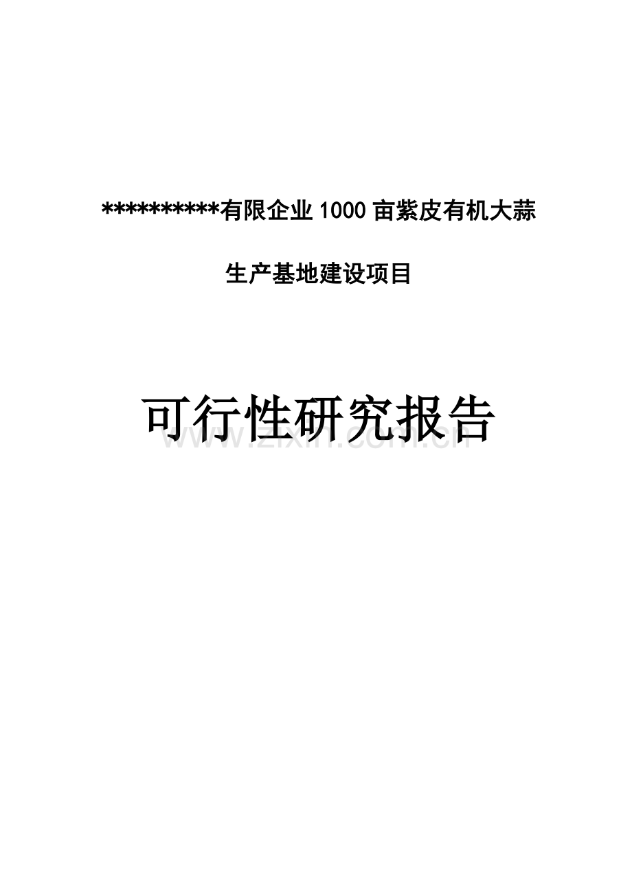 紫皮有机大蒜生产基地建设项目可行性研究报告.doc_第1页