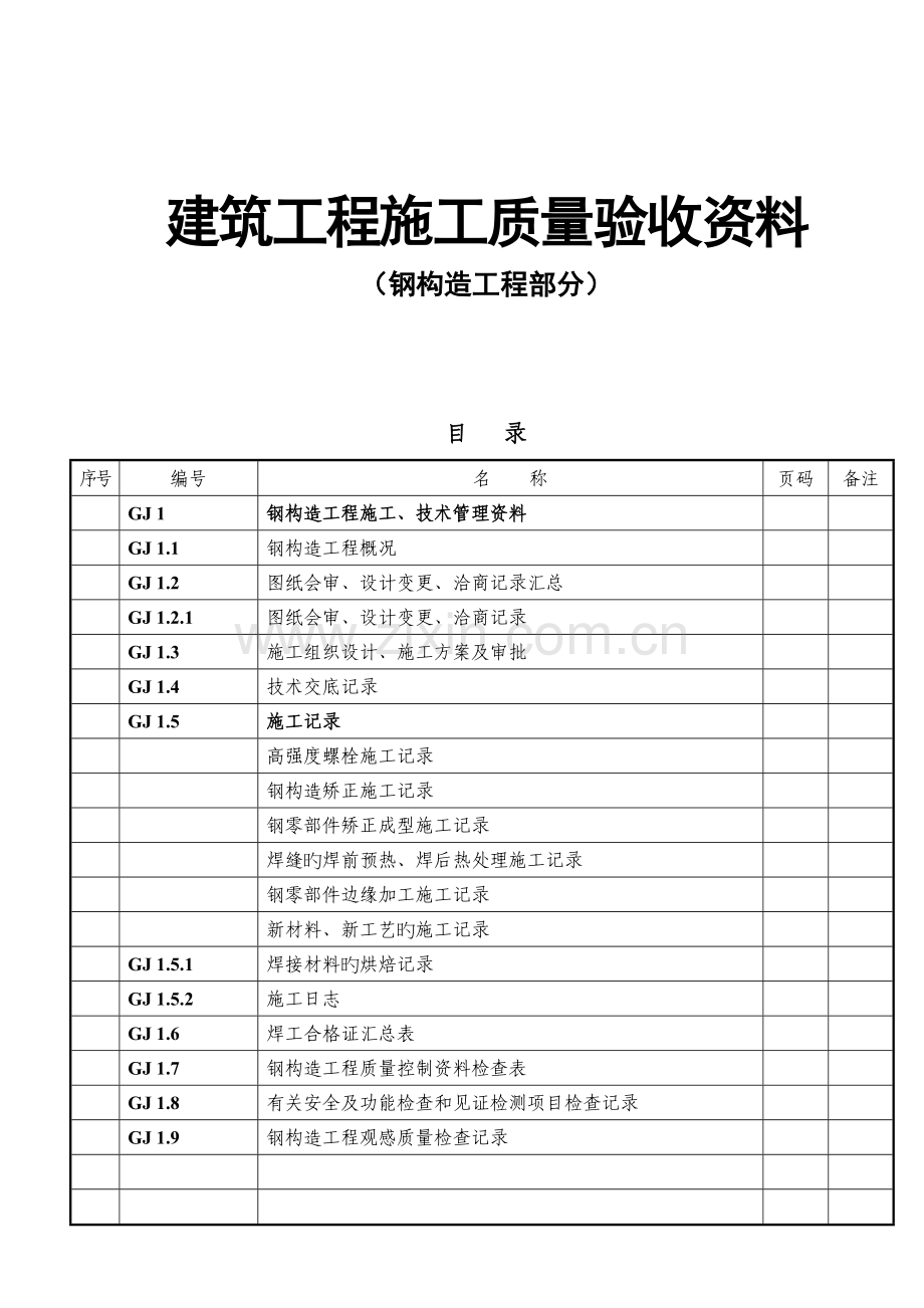 2023年建筑钢结构资料范例.doc_第1页