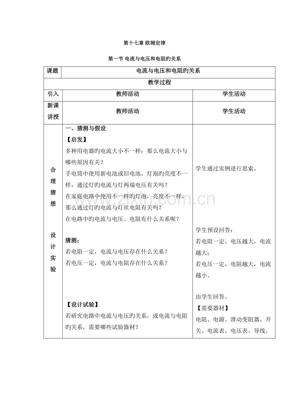 2023年九年级欧姆定律知识点讲义.doc_第1页