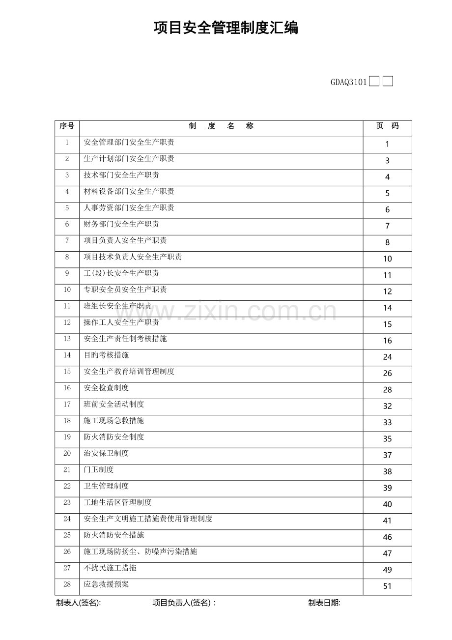 广东项目安全管理制度汇编范本.doc_第1页