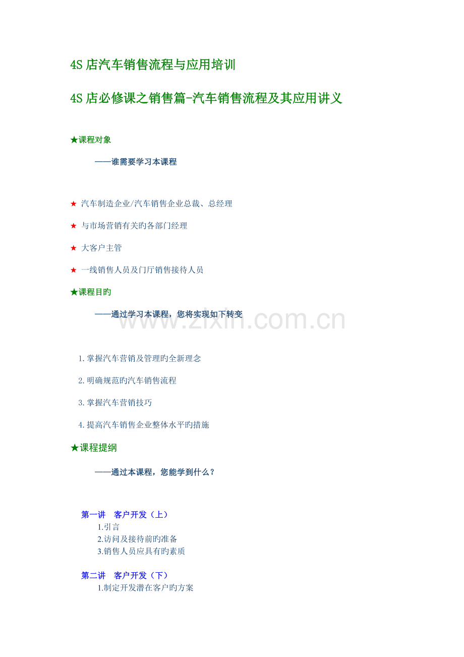 四S店汽车销售流程与应用培训.doc_第1页