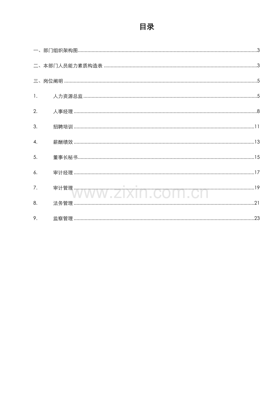 岗位说明书人力资源管理中心.doc_第2页