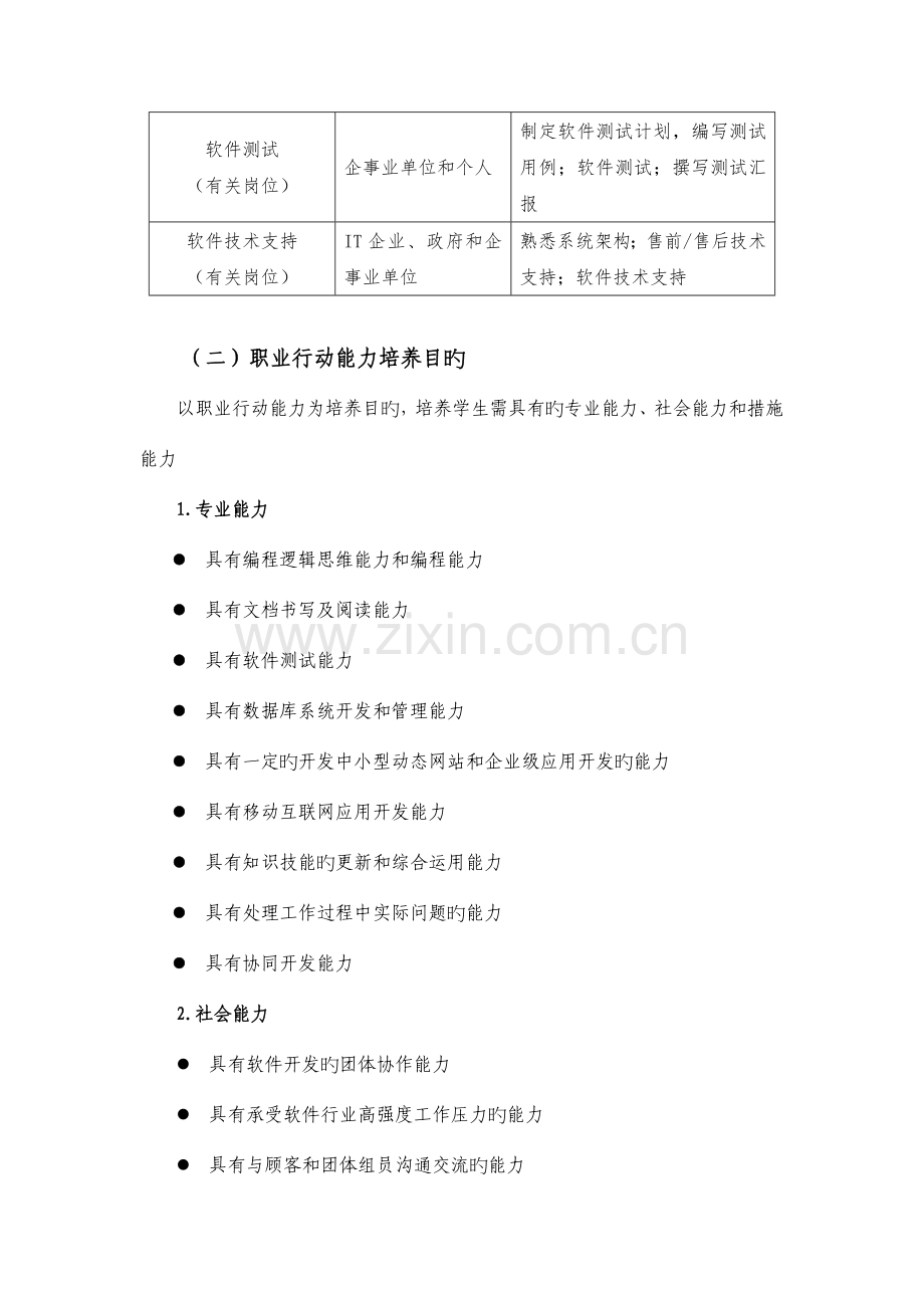 资料级软件技术专业人才培养方案.doc_第2页