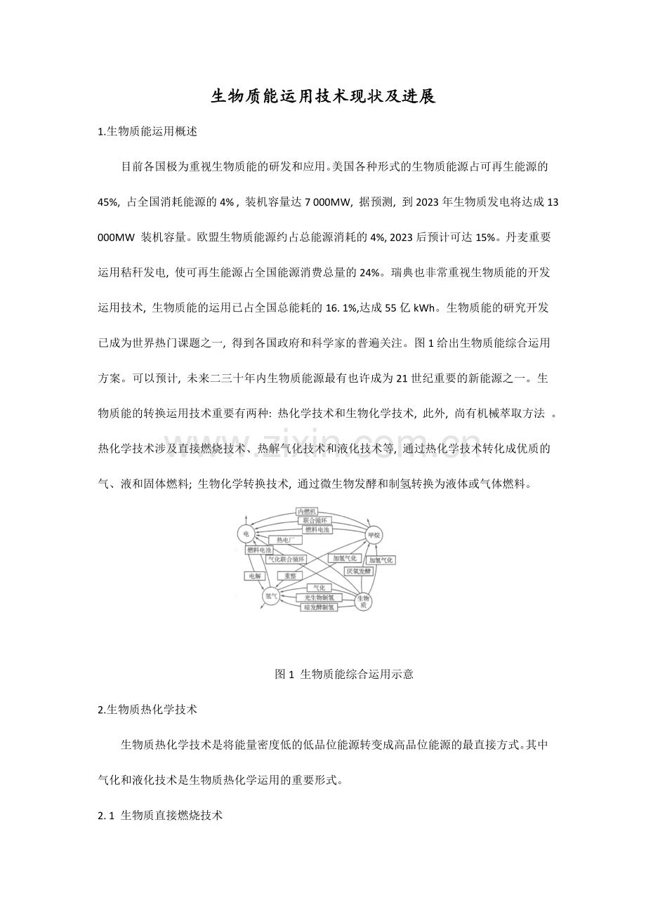 生物质能利用技术现状及进展.doc_第1页