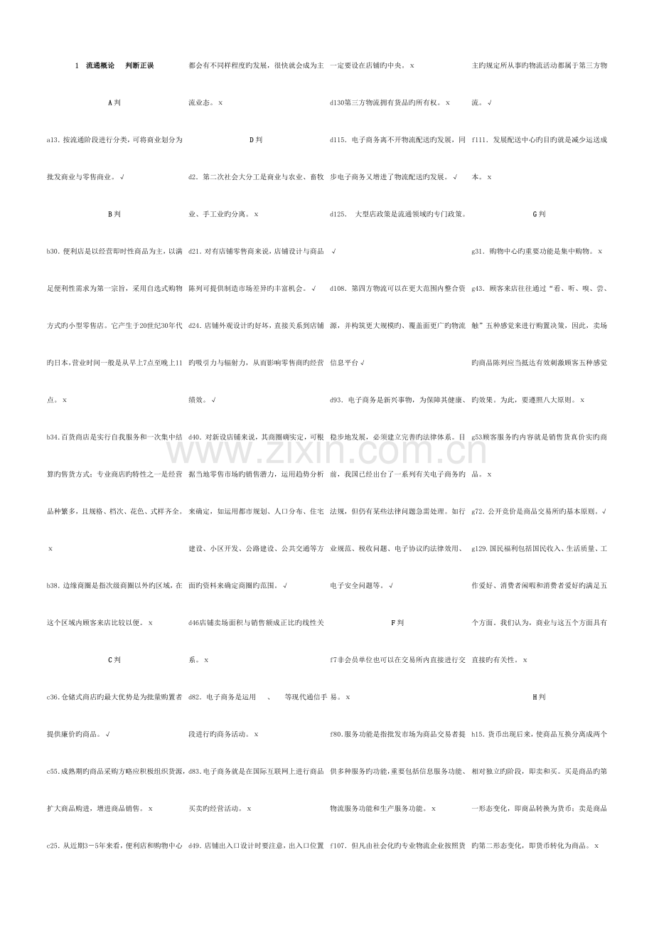 2023年电大工商管理复习流通概论.doc_第1页