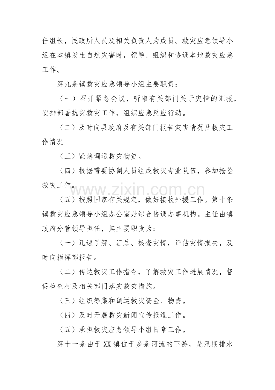 2022年XX乡镇重大自然灾害救灾应急预案.docx_第3页