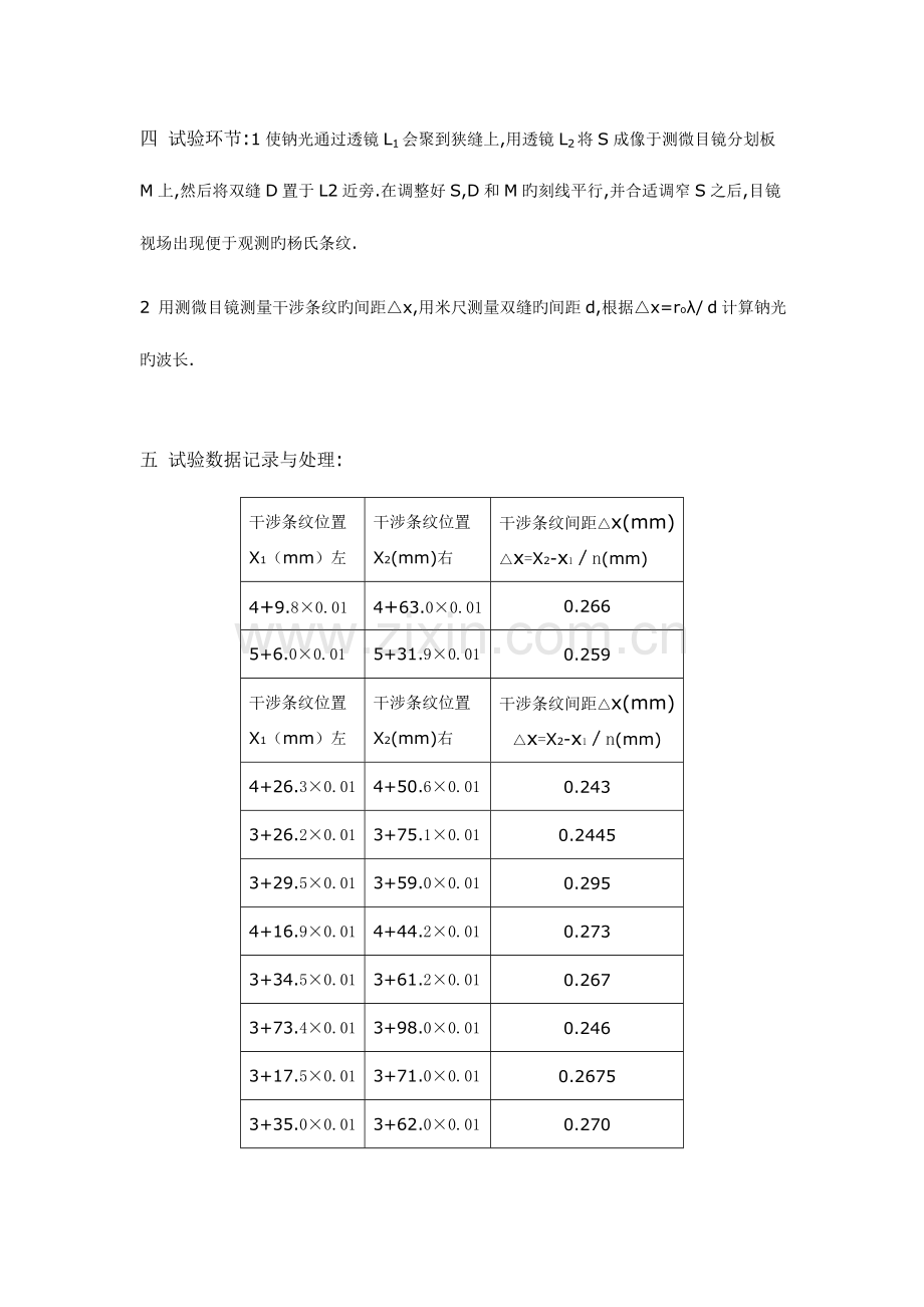 2023年杨氏双缝干涉实验报告doc.doc_第2页