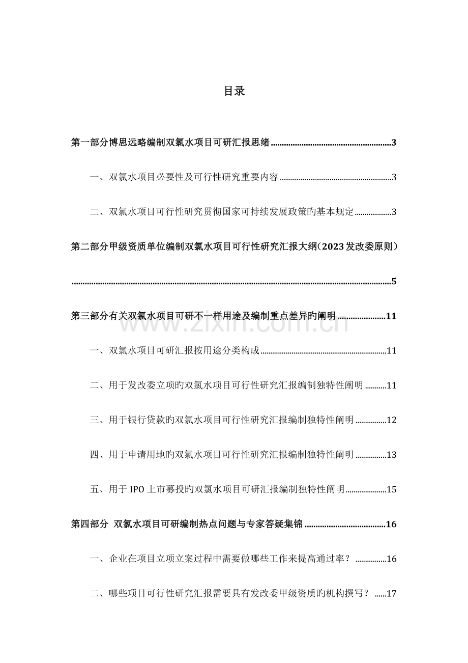 双氯水项目可行性研究报告发改立项备案案例范文详细编制方案.docx_第2页