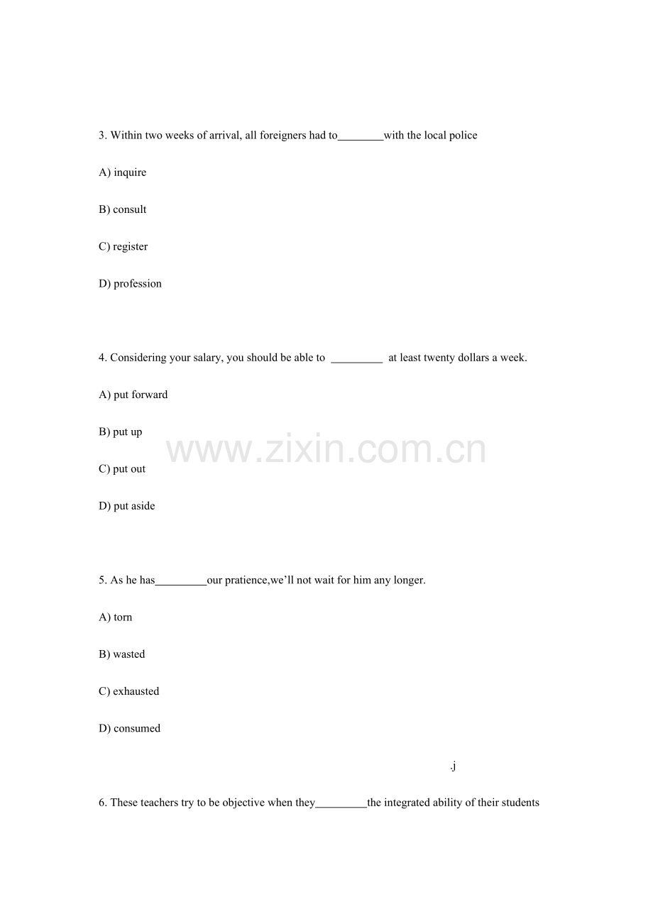 2023年大学英语四级选择题训练.doc_第2页