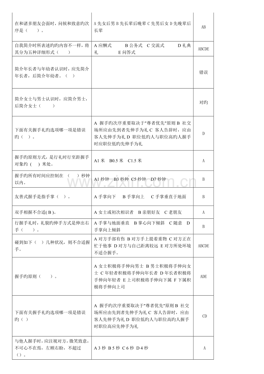 2023年天津电大一体化课社交礼仪复习题答案新版.doc_第2页