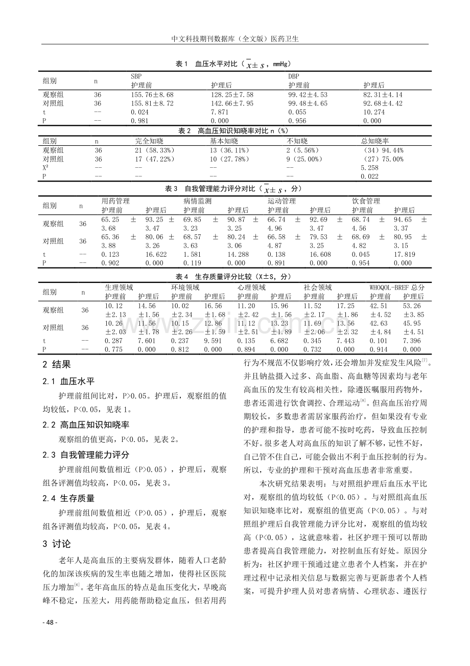 社区护理干预对老年高血压患者自我管理能力分析.pdf_第3页