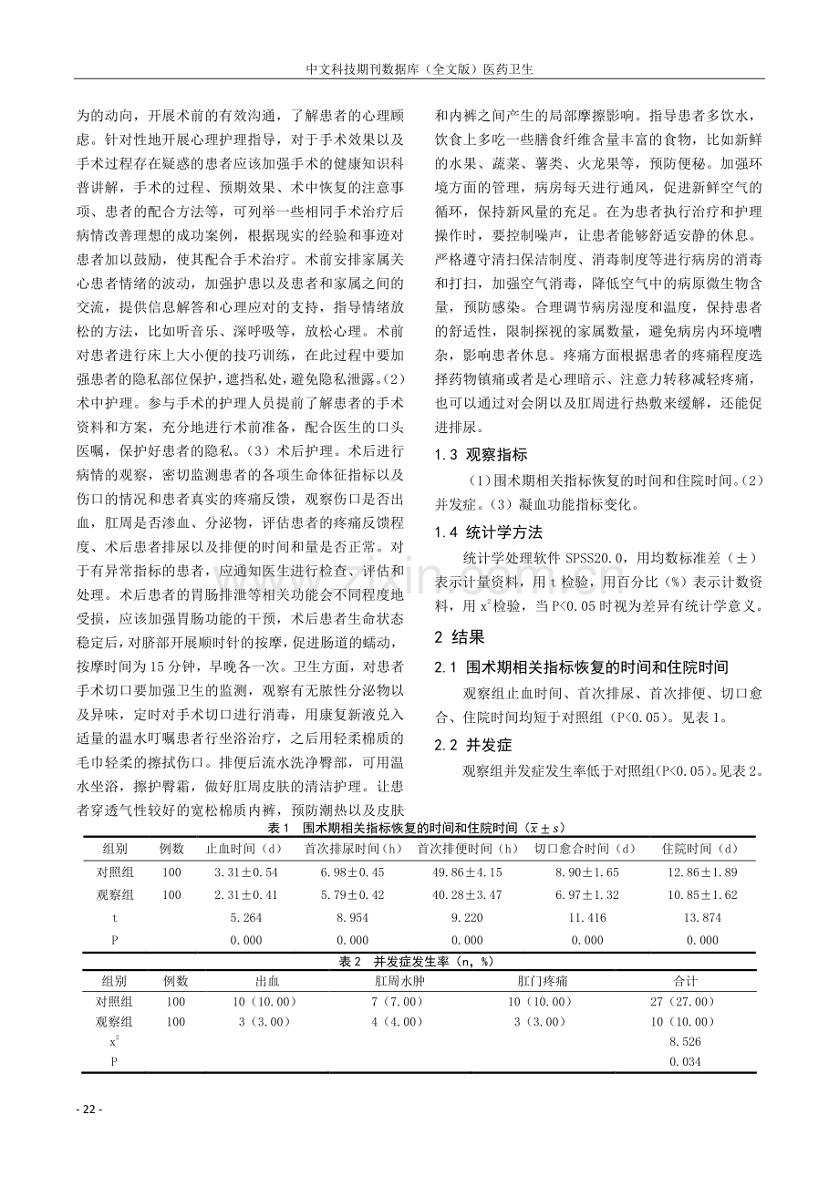 手术治疗的痔疮患者实施精细化护理的临床效果.pdf_第2页