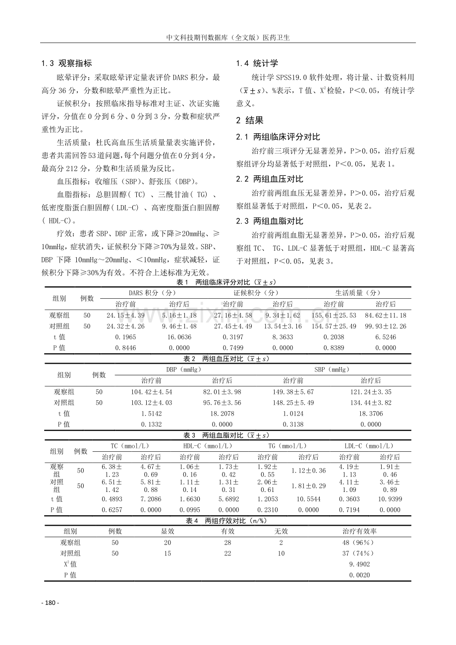 六味地黄汤加减治疗肝肾阴虚型高血压眩晕患者的效果.pdf_第2页