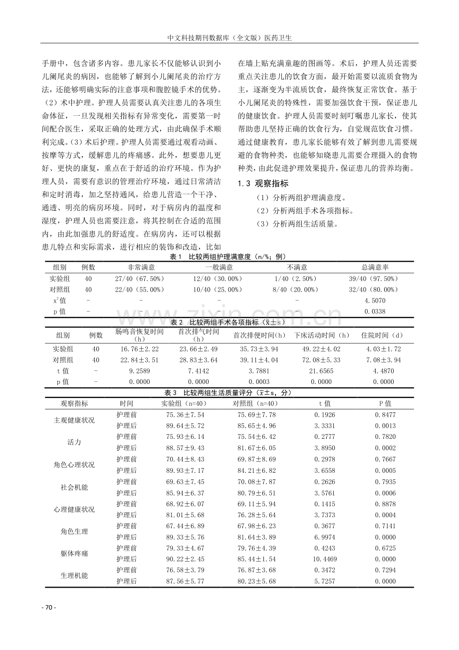 快速康复外科护理在小儿阑尾炎腹腔镜手术中的应用价值探讨.pdf_第2页