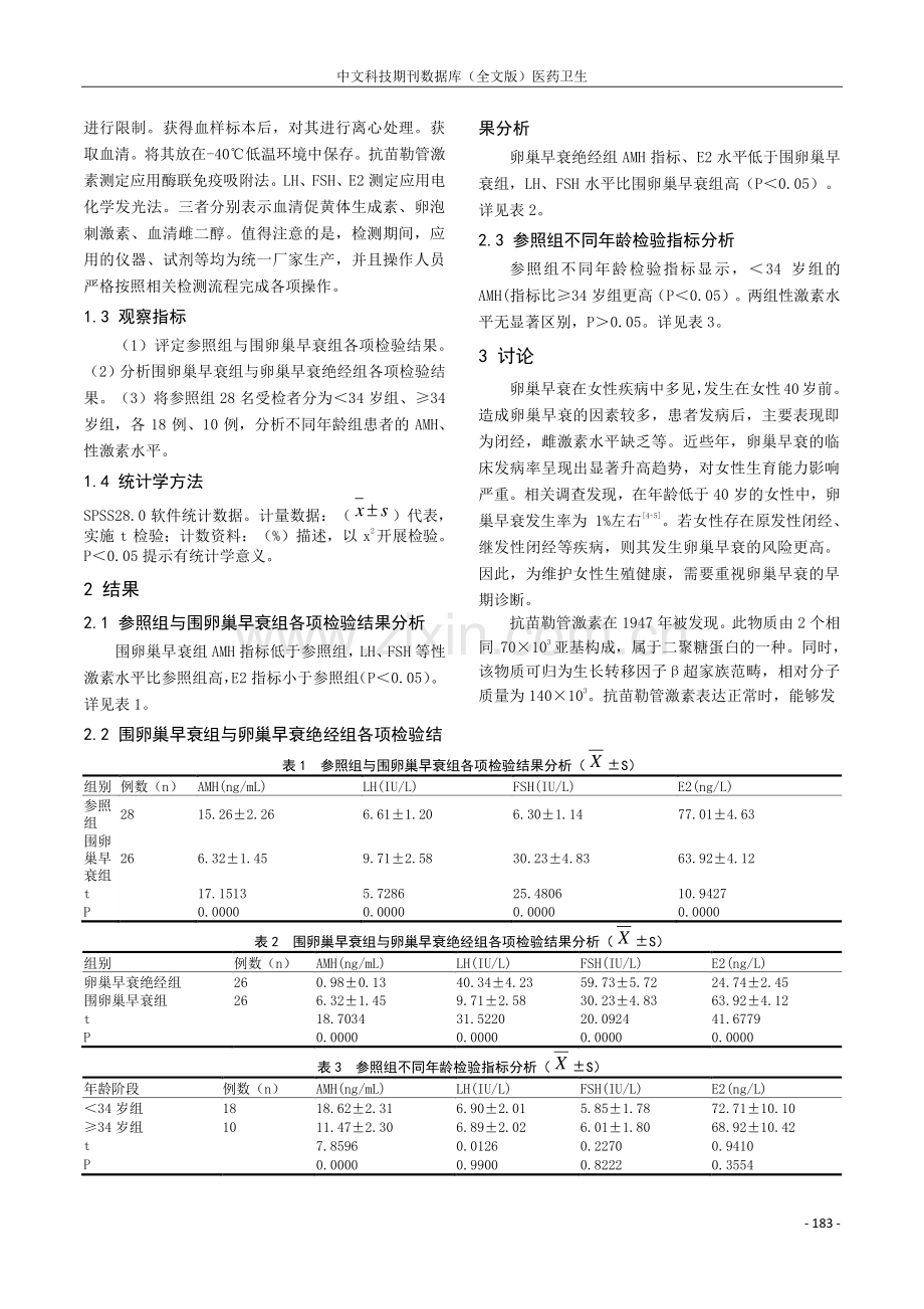 抗苗勒管激素联合性激素检测早期诊断卵巢早衰的准确率探讨.pdf_第2页