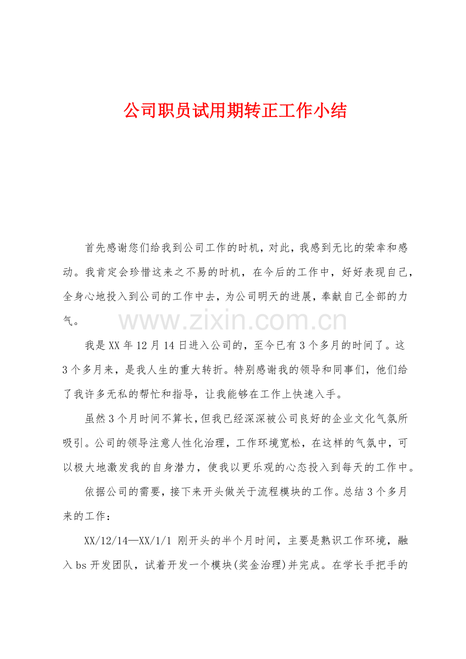 公司职员试用期转正工作小结.docx_第1页