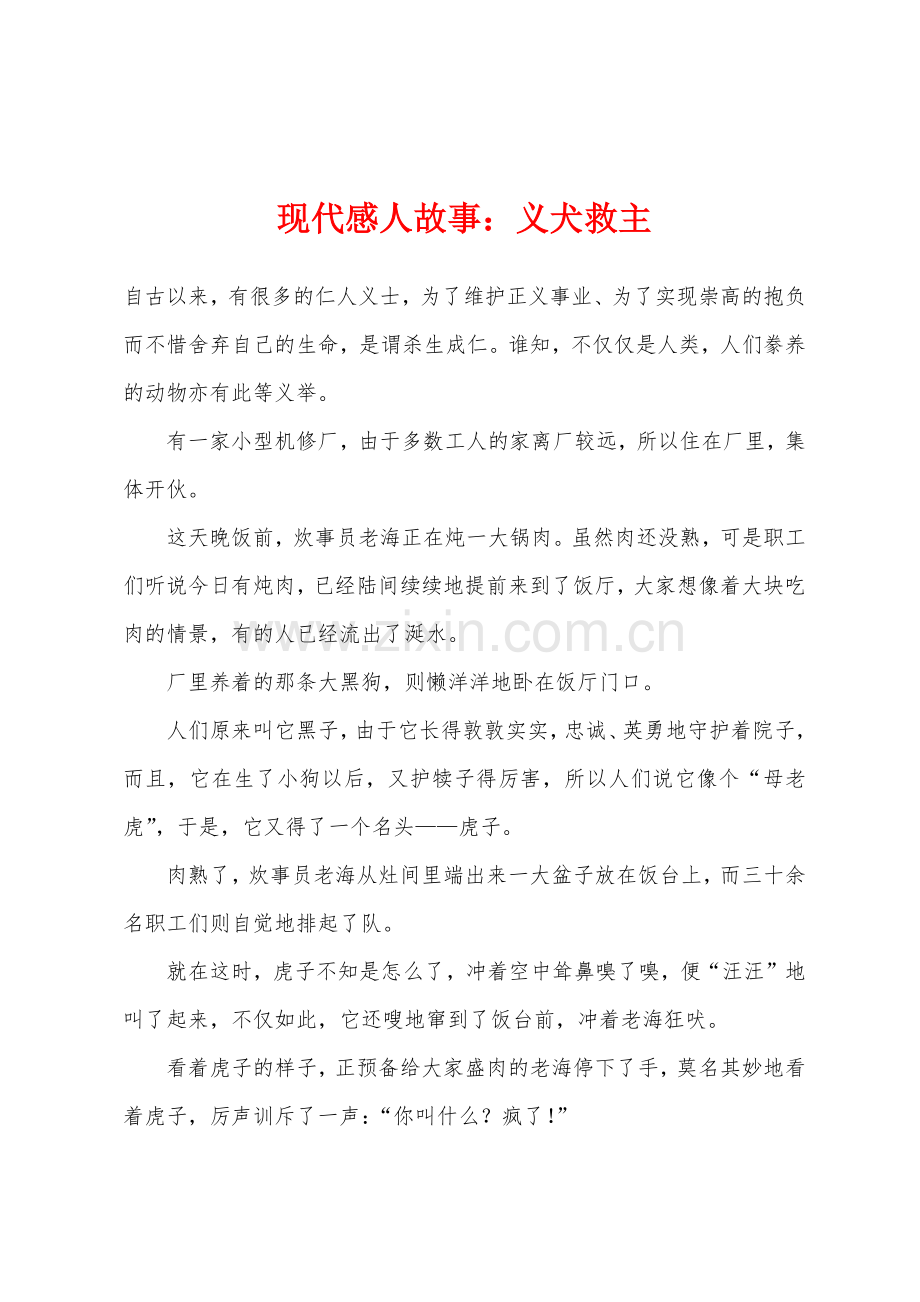 现代感人故事义犬救主.docx_第1页