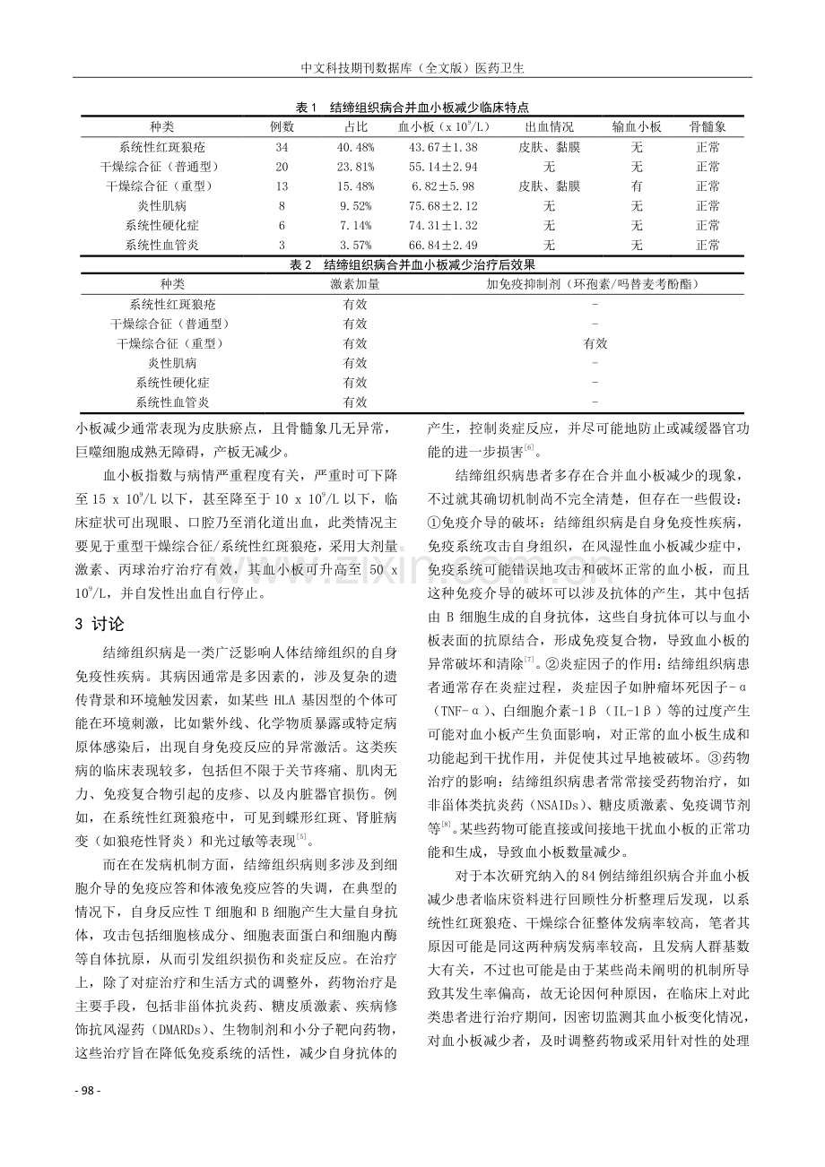 结缔组织病合并血小板减少临床特点及治疗情况分析.pdf_第2页