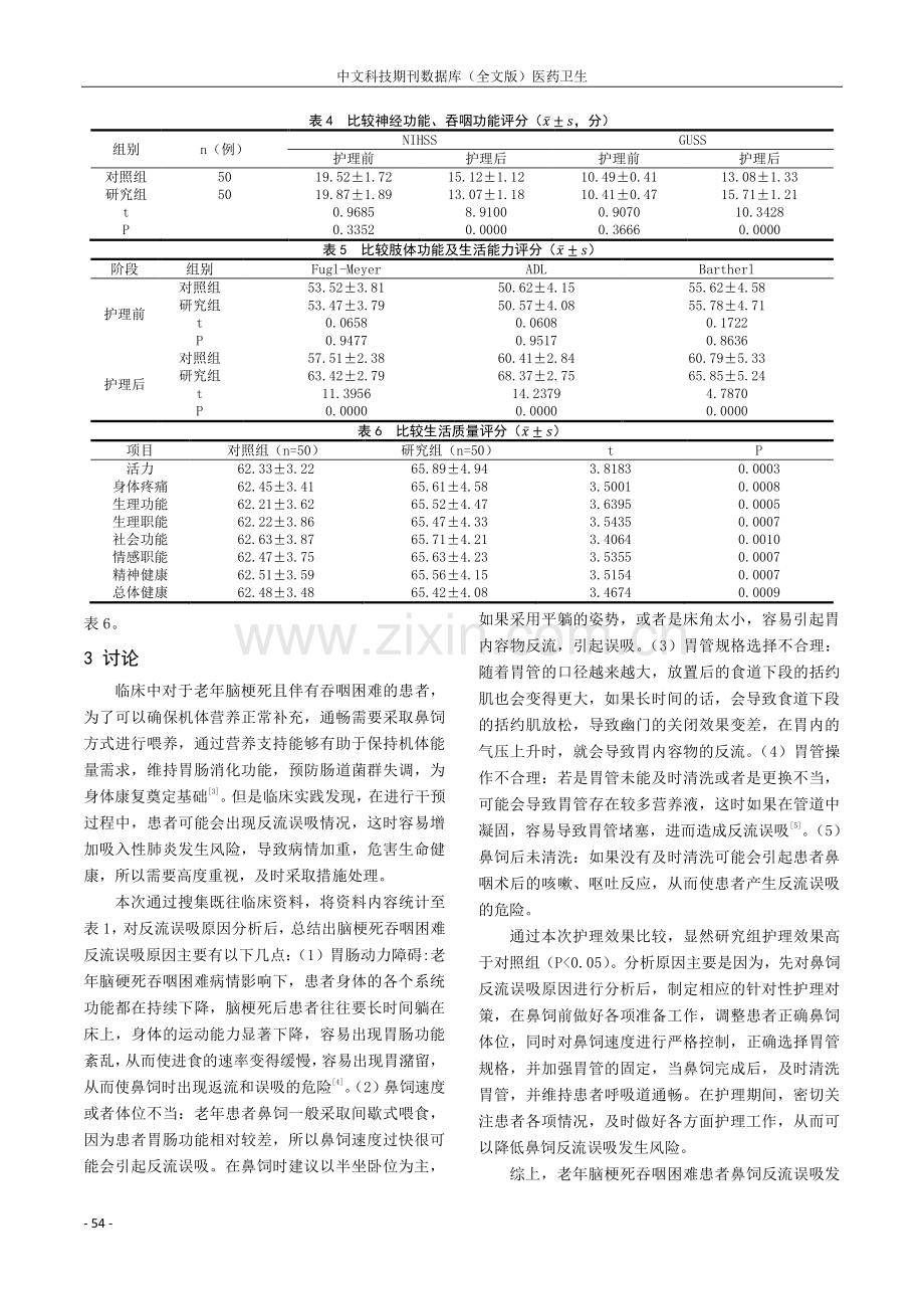 老年脑梗死吞咽困难患者鼻饲反流误吸的原因分析护理对策.pdf_第3页